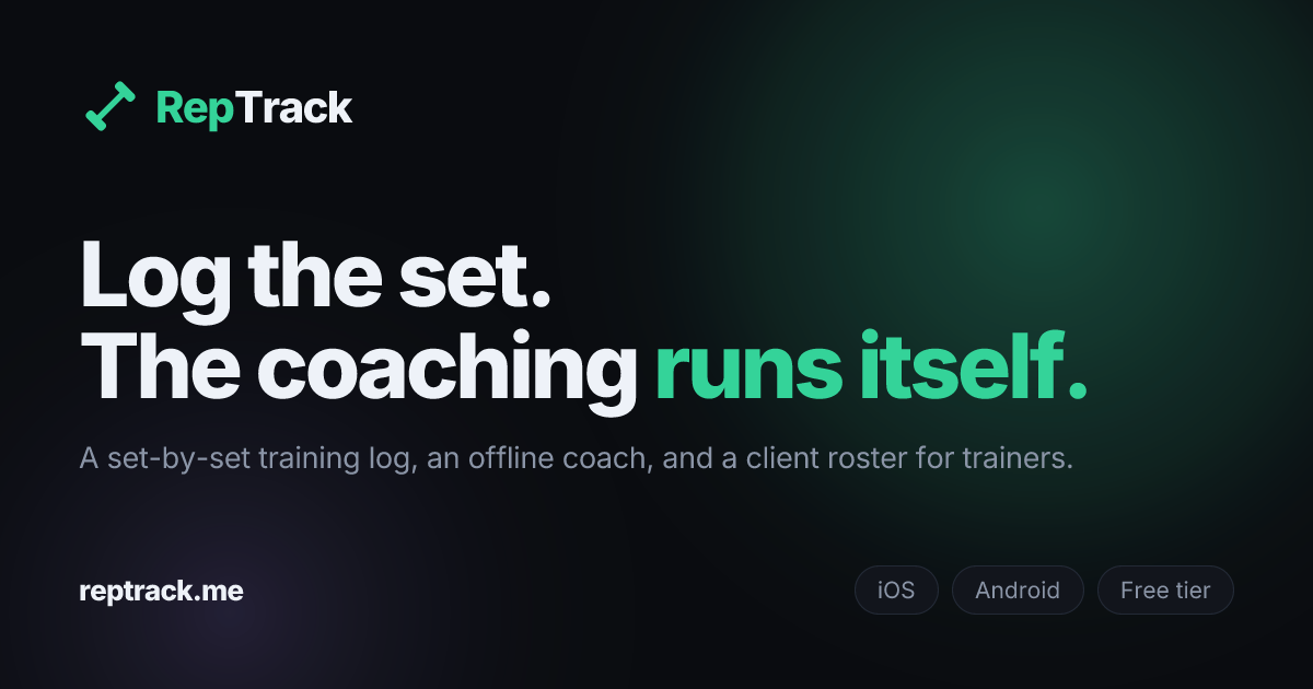 reptrack.me - Log the set. The coaching runs itself. logo